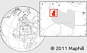 Blank Location Map of Ghadamis, highlighted country, within the entire country