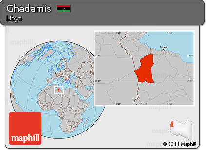 Gray Location Map of Ghadamis