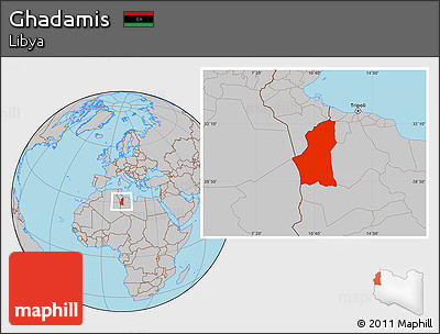 Gray Location Map of Ghadamis
