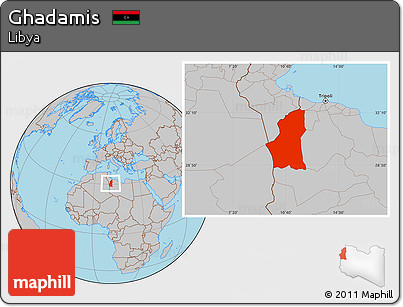 Gray Location Map of Ghadamis