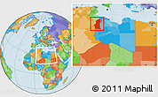 Political Location Map of Ghadamis, within the entire country