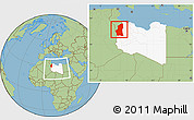 Savanna Style Location Map of Ghadamis, highlighted country, within the entire country