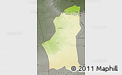 Physical Map of Ghadamis, darken, semi-desaturated