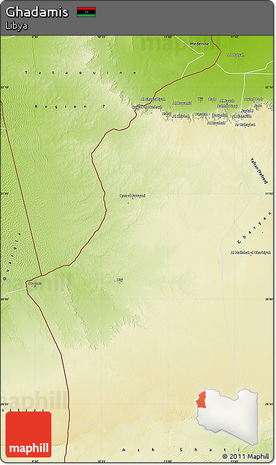 Physical Map of Ghadamis