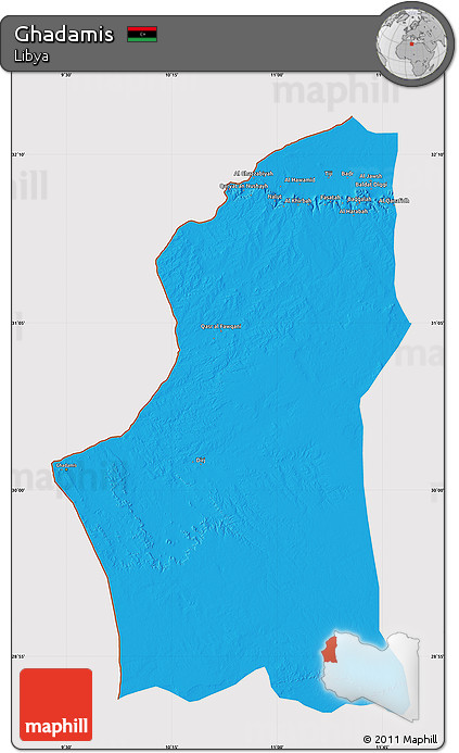 Political Map of Ghadamis, cropped outside