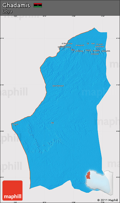 Political Map of Ghadamis, cropped outside