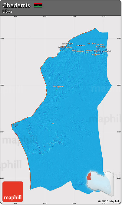 Political Map of Ghadamis, cropped outside
