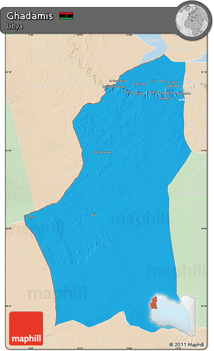 Political Map of Ghadamis, lighten