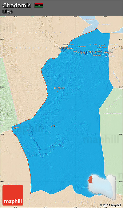 Political Map of Ghadamis, lighten