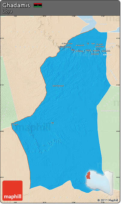 Political Map of Ghadamis, lighten