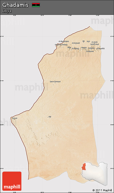 Satellite Map of Ghadamis, cropped outside