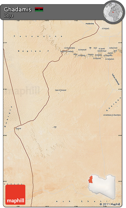 Satellite Map of Ghadamis