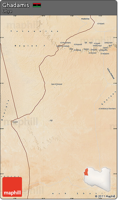 Satellite Map of Ghadamis