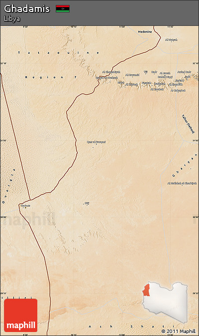 Satellite Map of Ghadamis