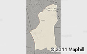 Shaded Relief Map of Ghadamis, darken, semi-desaturated