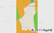 Shaded Relief Map of Ghadamis, political outside