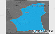 Political Panoramic Map of Ghadamis, darken, desaturated
