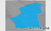 Political Panoramic Map of Ghadamis, desaturated