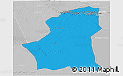 Political Panoramic Map of Ghadamis, lighten, desaturated