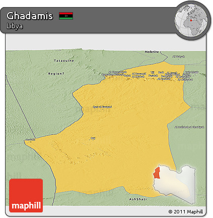 Savanna Style Panoramic Map of Ghadamis