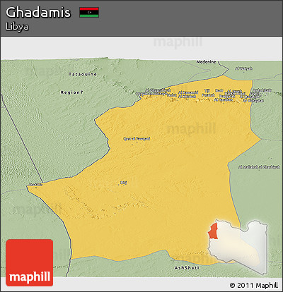 Savanna Style Panoramic Map of Ghadamis