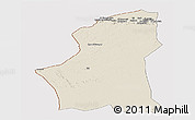 Shaded Relief Panoramic Map of Ghadamis, cropped outside
