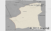 Shaded Relief Panoramic Map of Ghadamis, darken, desaturated