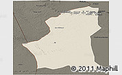 Shaded Relief Panoramic Map of Ghadamis, darken