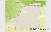Shaded Relief Panoramic Map of Ghadamis, physical outside