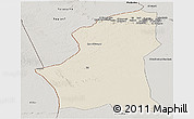 Shaded Relief Panoramic Map of Ghadamis, semi-desaturated