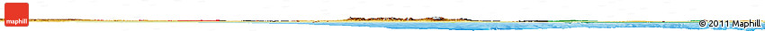 Flag Horizon Map of Libya, physical outside, bathymetry sea, flag aligned to the middle