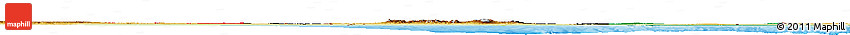 Flag Horizon Map of Libya, physical outside, flag aligned to the middle