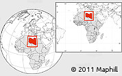Blank Location Map of Libya, highlighted continent, within the entire continent