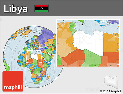 Blank Location Map of Libya, political outside