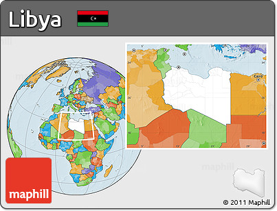 Blank Location Map of Libya, political outside
