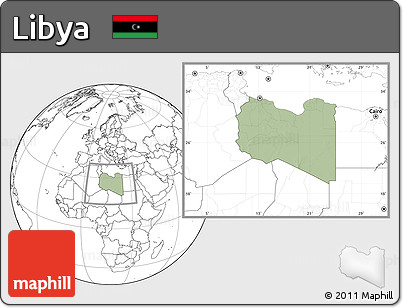 Savanna Style Location Map of Libya, blank outside, hill shading inside