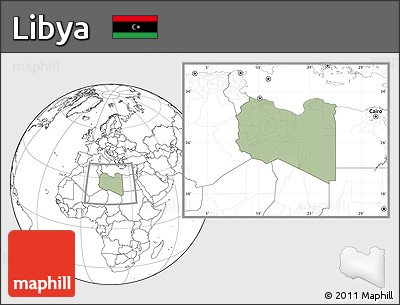 Savanna Style Location Map of Libya, blank outside, hill shading inside