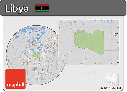 Savanna Style Location Map of Libya, lighten, desaturated