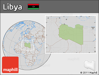 Savanna Style Location Map of Libya, lighten, desaturated