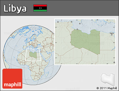 Savanna Style Location Map of Libya, lighten, hill shading
