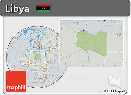 Savanna Style Location Map of Libya, lighten, semi-desaturated