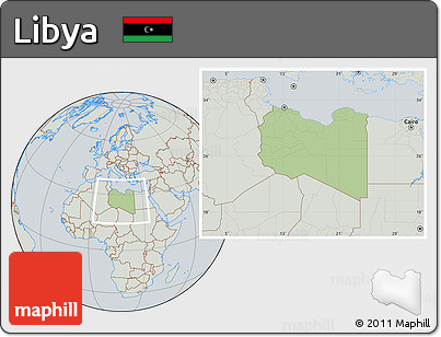 Savanna Style Location Map of Libya, lighten, semi-desaturated