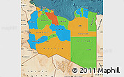 Political Map of Libya, satellite outside