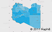 Political Shades Map of Libya, cropped outside