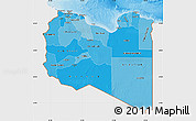 Political Shades Map of Libya, single color outside