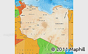 Satellite Map of Libya, political outside