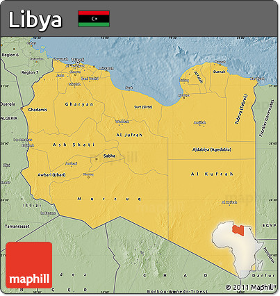 Savanna Style Map of Libya