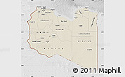 Shaded Relief Map of Libya, lighten, desaturated