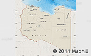 Shaded Relief Map of Libya, lighten, land only
