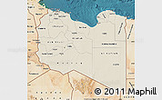 Shaded Relief Map of Libya, satellite outside